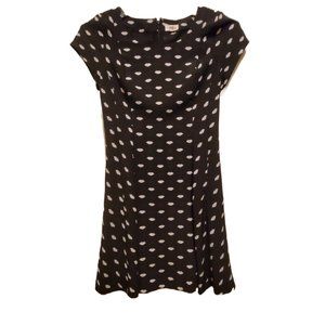 Maison Jules Black With White Lips Short Sleeve Dress Size Medium